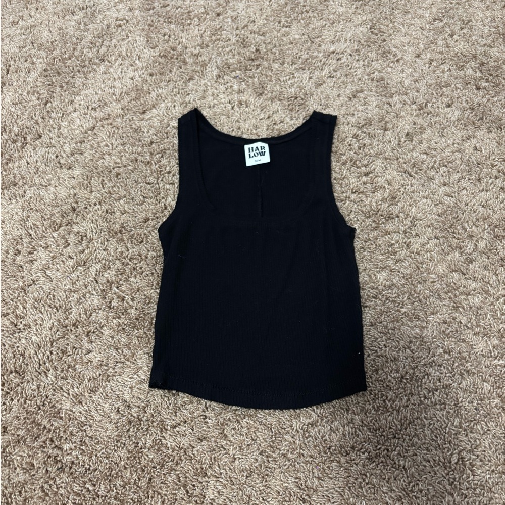 black ribbed tank top